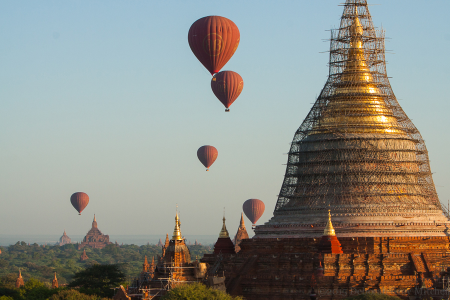 Balloons over Began, Myanmar : 777 Steps to Nirvana, Myanmar : Deborah Gray Mitchell     Photographic Artist 