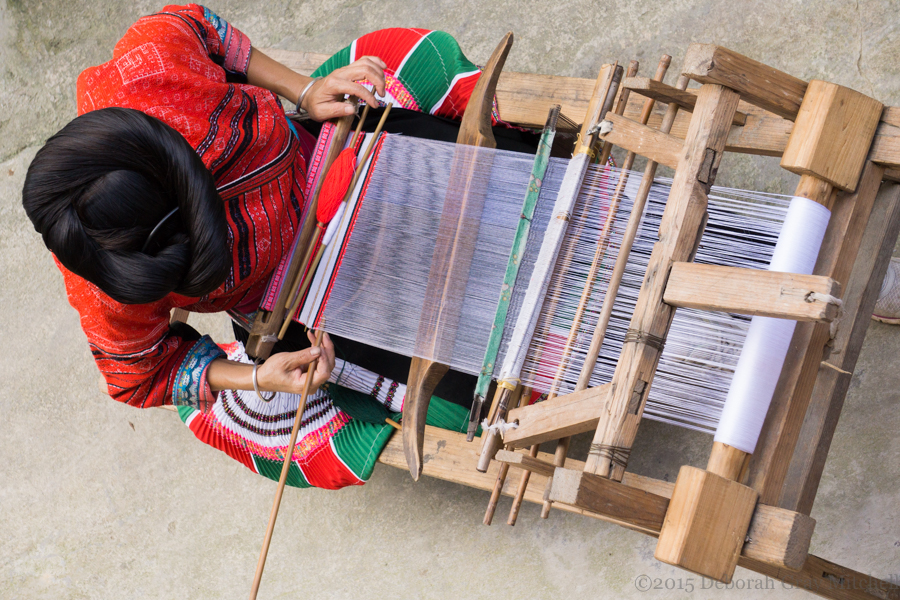 Yao Long Hair Ladies weave their clothing as well as their hair. Zhuang village. ©2015 Deborah Gray Mitchell : China, 2015 : Deborah Gray Mitchell     Photographic Artist 