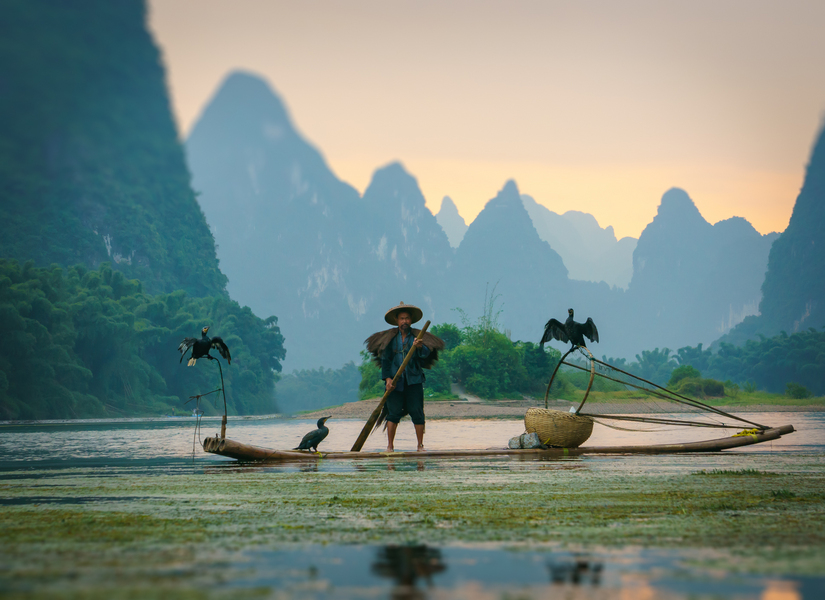 Yangshou Fisherman. 
©2015 Deborah Gray Mitchell : China, 2015 : Deborah Gray Mitchell     Photographic Artist 